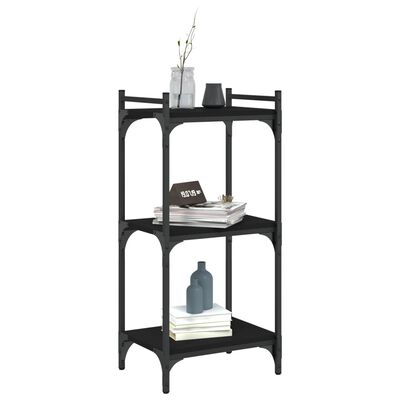 vidaXL Bookcase 3-Tier Black 40x30x86 cm Engineered Wood