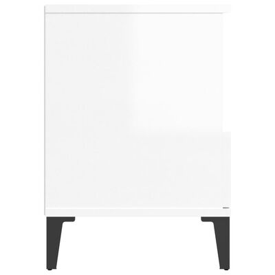 vidaXL Bedside Cabinet High Gloss White 40x35x50 cm