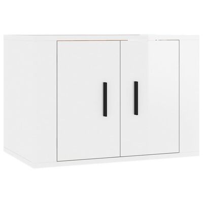 vidaXL 3 Piece TV Cabinet Set High Gloss White Engineered Wood