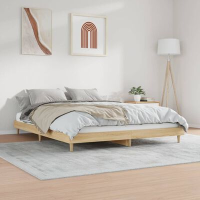 vidaXL Bed Frame without Mattress Sonoma Oak 180x200 cm Super King Engineered Wood