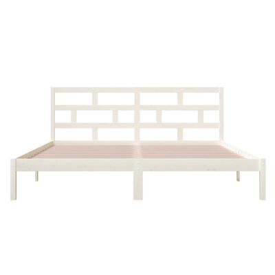 vidaXL Bed Frame without Mattress White Solid Wood 140x190 cm (809998+814195)