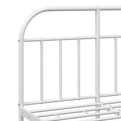 vidaXL Metal Bed Frame without Mattress with Footboard White 120x200 cm