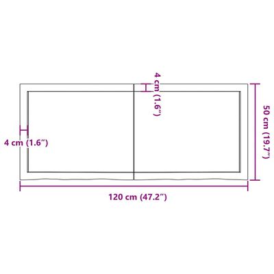 vidaXL Wall Shelf Light Brown 120x50x(2-4) cm Treated Solid Wood Oak