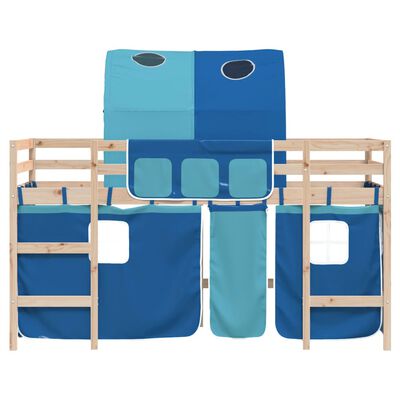 vidaXL Kids' Loft Bed with Tunnel without Mattress Blue 80x200 cm