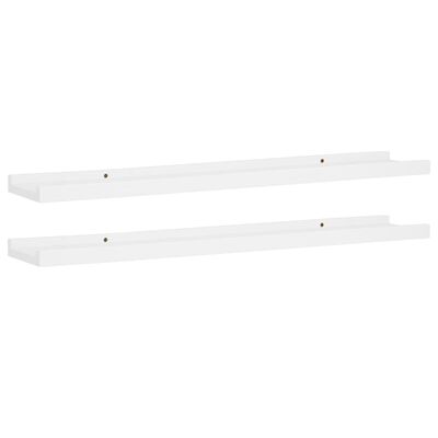 vidaXL Picture Frame Ledge Shelves 2 pcs White 80x9x3 cm MDF