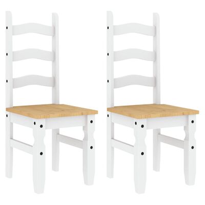 vidaXL Dining Chairs 2 pcs Corona White 42x47x107 cm Solid Wood Pine