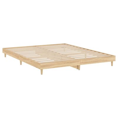 vidaXL Bed Frame without Mattress Sonoma Oak 200x200 cm Engineered Wood