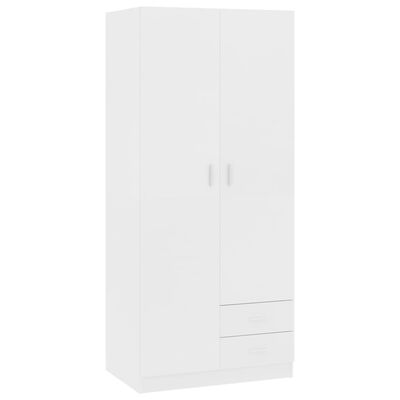 vidaXL Wardrobe White 80x52x180 cm Engineered Wood