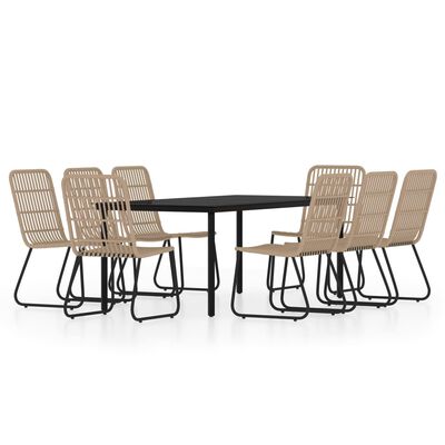 vidaXL 9 Piece Garden Dining Set Oak