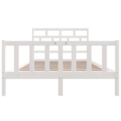 vidaXL Bed Frame without Mattress White Solid Wood 120x200 cm (810078+814185)