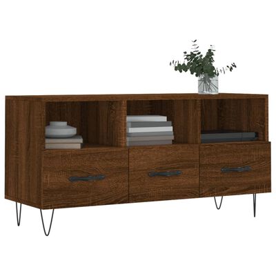 vidaXL TV Cabinet Brown Oak 102x36x50 cm Engineered Wood