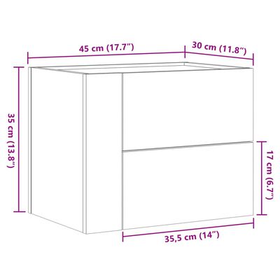 vidaXL Wall-mounted Bedside Cabinets 2 pcs White 45x30x35 cm