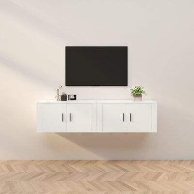 vidaXL Wall-mounted TV Cabinets 2 pcs White 80x34.5x40 cm