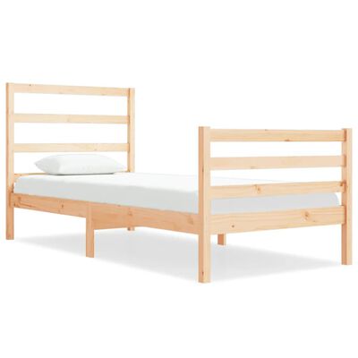 vidaXL Bed Frame without Mattress Solid Wood Pine 90x190 cm Single