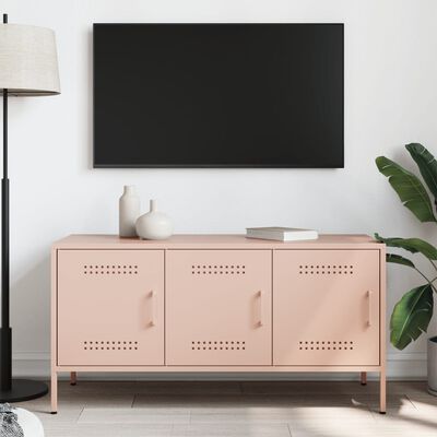 vidaXL TV Cabinet Pink 100.5x39x50.5 cm Steel