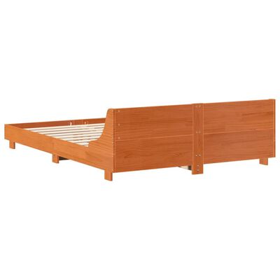 vidaXL Bed Frame without Mattress Wax Brown 160x200 cm Solid Wood Pine