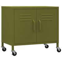 vidaXL Storage Cabinet Olive Green 60x35x56 cm Steel