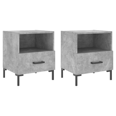 vidaXL Bedside Cabinets 2 pcs Concrete Grey 40x35x47.5 cm Engineered Wood