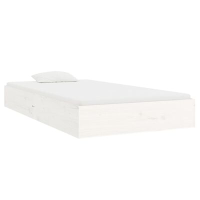 vidaXL Bed Frame without Mattress White Solid Wood 100x200 cm