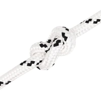 vidaXL Braided Boat Rope White 12 mmx25 m Polyester