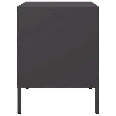 vidaXL Bedside Cabinets 2 pcs Black 36x39x50.5 cm Steel