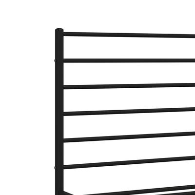 vidaXL Metal Bed Frame without Mattress with Footboard Black 135x190 cm Double