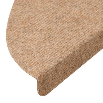 vidaXL Stair Mats Self-adhesive 10 pcs Beige 65x22.5x3.5 cm