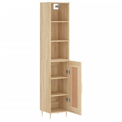 vidaXL Highboard Sonoma Oak 34.5x34x180 cm Engineered Wood