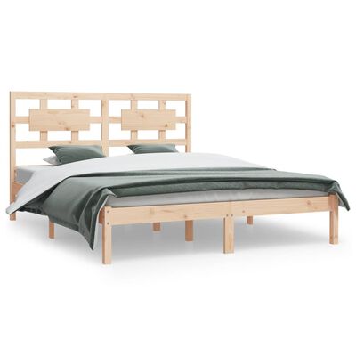 vidaXL Bed Frame without Mattress 150x200 cm King Size Solid Wood Pine