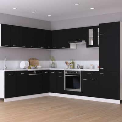 vidaXL Hanging Cabinets 2 pcs Black 50x31x60 cm Engineered Wood