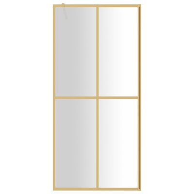 vidaXL Walk-in Shower Wall with Clear ESG Glass Gold 90x195 cm