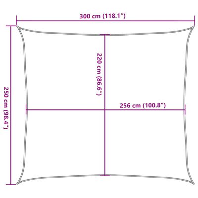 vidaXL Sun Shade Sail Sand 3x2.5 m 100% Polyester Oxford