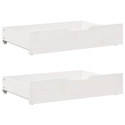 vidaXL Daybed with Trundle and Drawers without Mattress White 90x200 cm