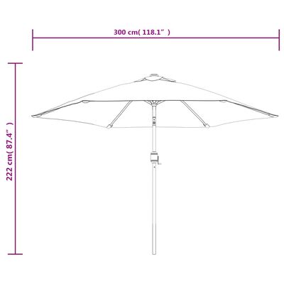 vidaXL Garden Parasol with Metal Pole 300 cm Anthracite