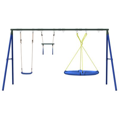 vidaXL Outdoor Swing Set with Swing, Trapeze, Saucer Swing