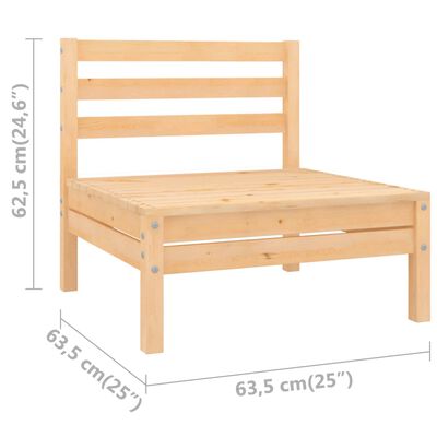 vidaXL Garden Middle Sofas 2 pcs Solid Pinewood