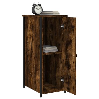 vidaXL Bedside Cabinet Smoked Oak 32x42x80 cm Engineered Wood