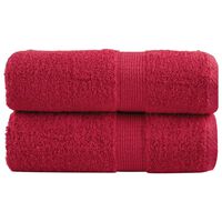 vidaXL Premium Washcloths 2 pcs Red 30x30 cm 600 gsm 100% Cotton