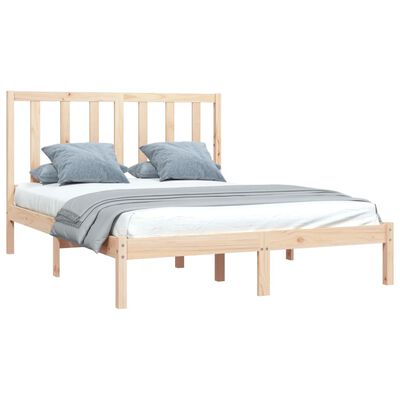 vidaXL Bed Frame without Mattress Solid Wood Pine 120x190 cm Small Double