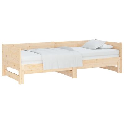 vidaXL Pull-out Day Bed without Mattress Solid Wood Pine 2x(80x200) cm