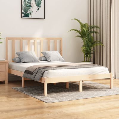 vidaXL Bed Frame without Mattress Solid Wood Pine 135x190 cm Double