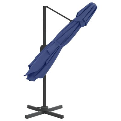 vidaXL Double Top Cantilever Garden Parasol Azure Blue 300x300 cm