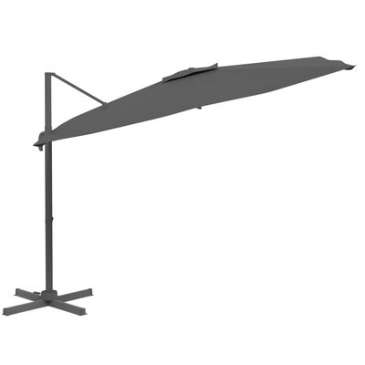 vidaXL LED Cantilever Garden Parasol Anthracite 400x300 cm