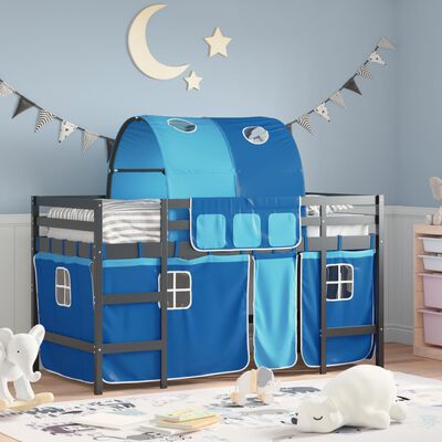 vidaXL Kids' Loft Bed with Tunnel without Mattress Blue 80x200 cm