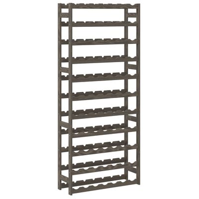 vidaXL Wine Rack for 77 Bottles Grey Solid Wood Pine