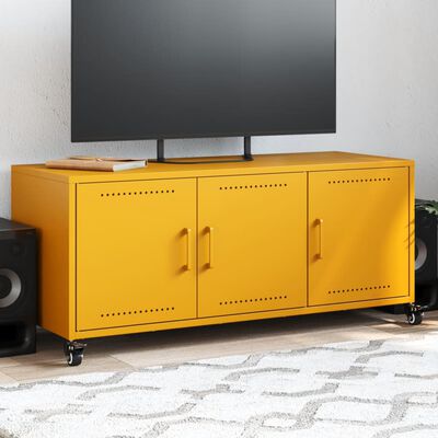 vidaXL TV Cabinet Mustard Yellow 100.5x39x43.5 cm Steel