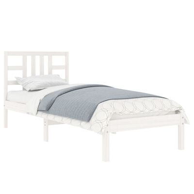 vidaXL Bed Frame without Mattress White 90x190 cm Single Solid Wood