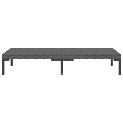 vidaXL Garden Coffee Table Dark Grey Half Round Poly Rattan