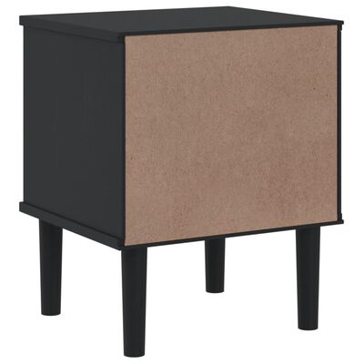 vidaXL Bedside Cabinet SENJA Rattan Look Black 40x35x48 cm Solid Wood Pine