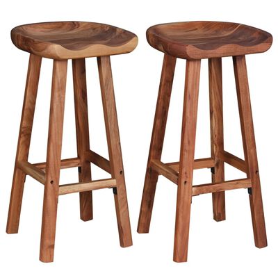 vidaXL Bar Stools 2 pcs Solid Acacia Wood